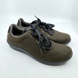Earth Origins Loretta Wool Blend Dark Green Shoes Womens 8.5M Lace-Up Welltek